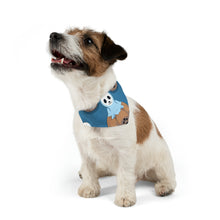 DistinctInk Adjustable Pet Banana Collar with Ghost Skeleton Pumpkin Pattern Design for Halloween