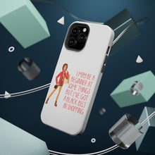 DistinctInk ToughCase for Apple iPhone, Compatible with MagSafe Charging - Beginner at Some Things Black Belt in Shopping