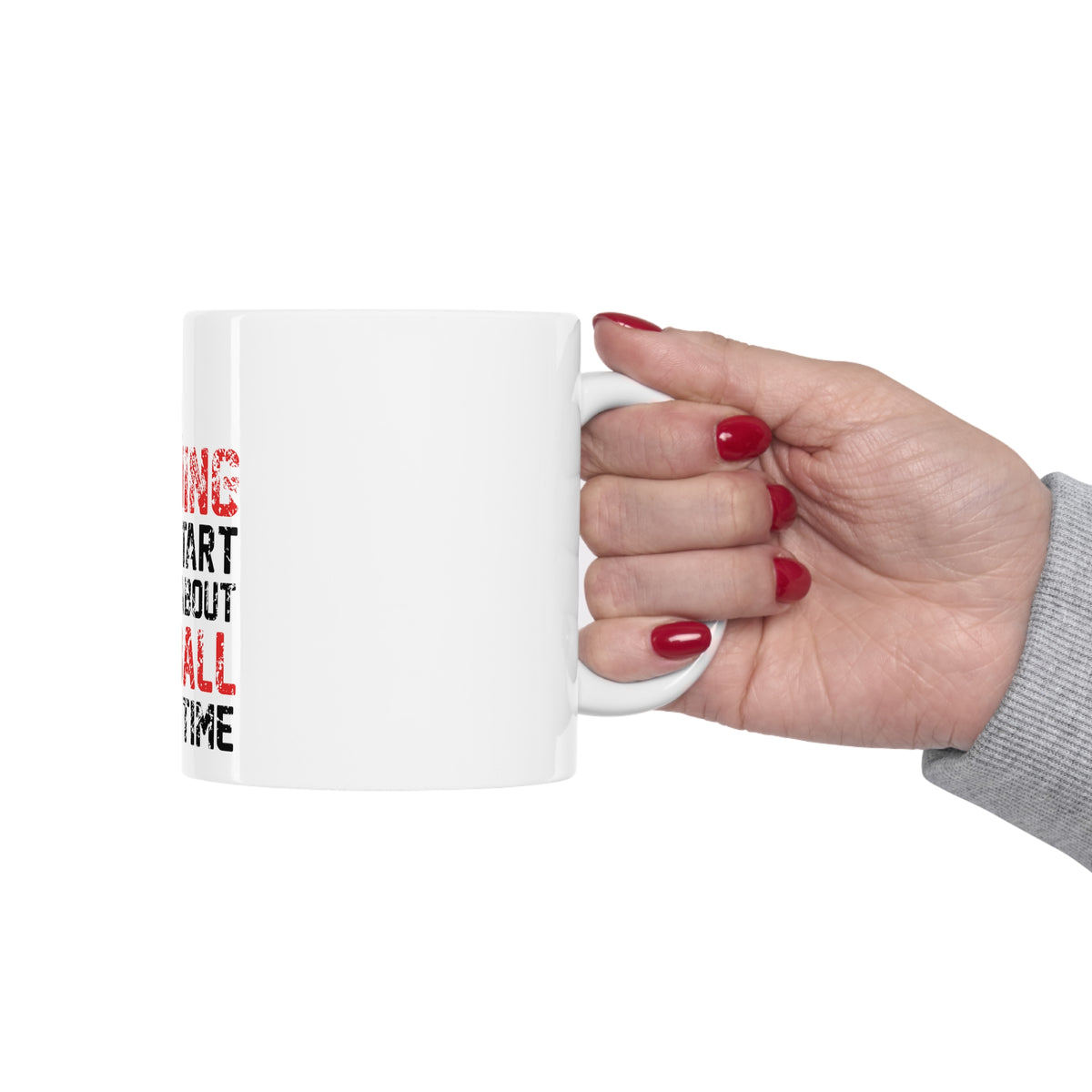 Glossy White Coffee / Tea Mug - Warning May Start Talking Baseball, view 12