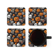 DistinctInk (Set of 4) Corkwood Coasters with Haunted Harvest TimeDesign for Halloween