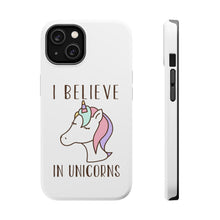 DistinctInk ToughCase for Apple iPhone, Compatible with MagSafe Charging - I Believe in Unicorns