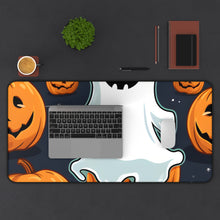 DistinctInk Desk Mat with Ghost Skeleton Spooky Pumpkins Design for Halloween