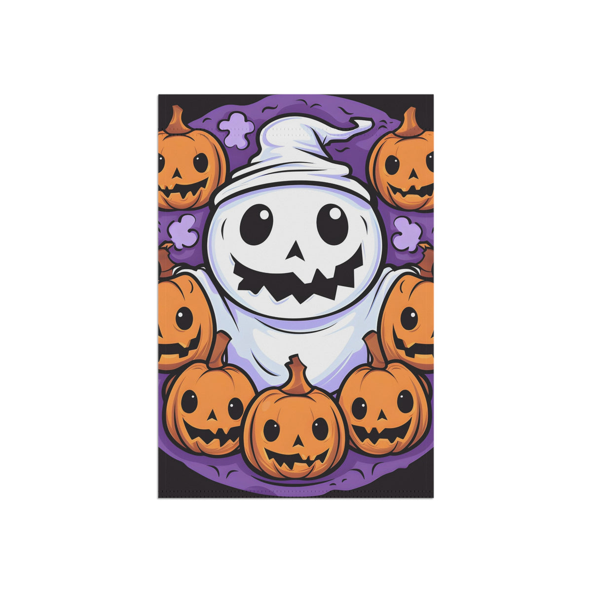 Garden & House Banner / Flag with Ghost Skeleton Pumpkins Design for Halloween, view 4