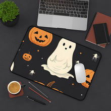 DistinctInk Desk Mat with Spooky Skeleton Pumpkin Patch Design for Halloween