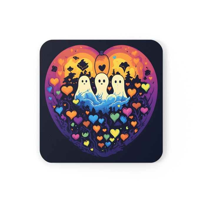 DistinctInk (Set of 4) Corkwood Coasters with A Life Of AdventureDesign for Halloween LGBTQ+ Pride