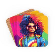 DistinctInk (Set of 4) Corkwood Coasters with Living a Full Life Design for LGBTQ+ Pride