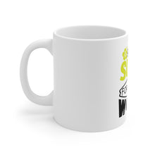 DistinctInk Glossy White Coffee / Tea Mug - Born to Surf Forced to Work