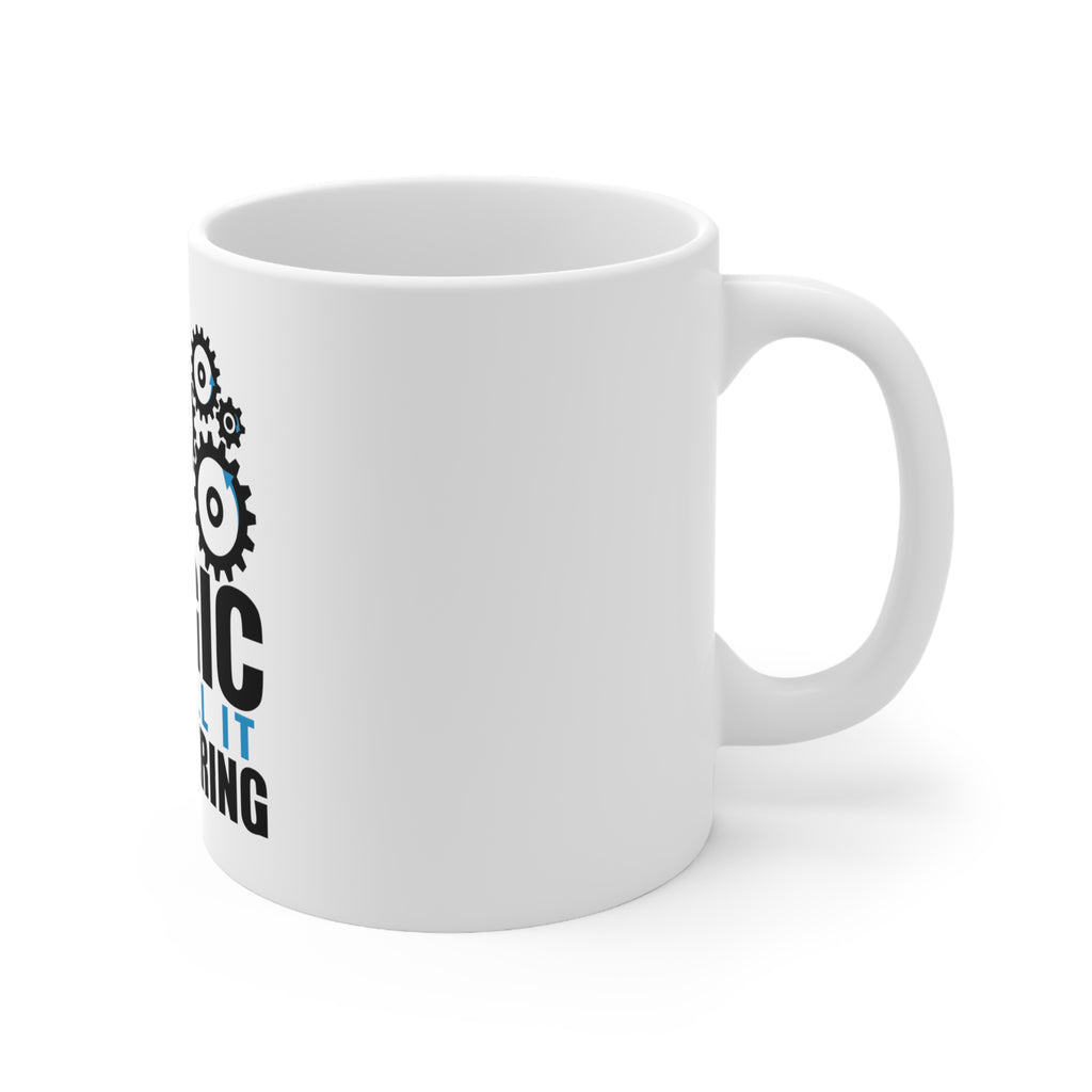 Glossy White Coffee / Tea Mug - People Think It's Magic It's Engineering, view 3