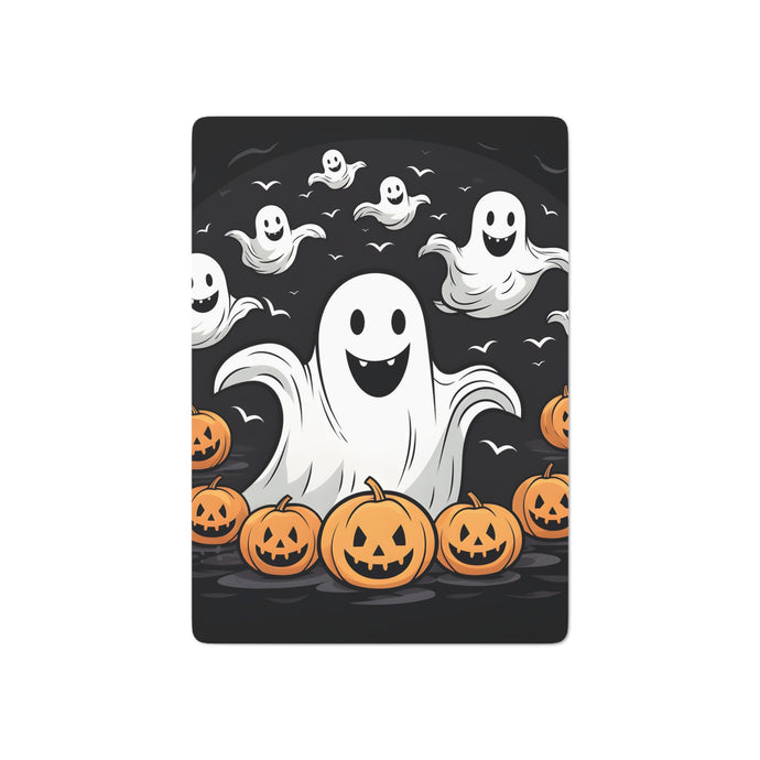 DistinctInk Playing / Poker Cards with Skeletal Ghostly Pumpkin Patch Design for Halloween