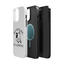 DistinctInk ToughCase for Apple iPhone, Compatible with MagSafe Charging - My Puns Are Cat-Astrophic