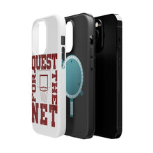 DistinctInk ToughCase for Apple iPhone, Compatible with MagSafe Charging - Quest For The Net Basketball