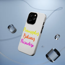 DistinctInk ToughCase for Apple iPhone, Compatible with MagSafe Charging - Pineapples Bikinis Paradise