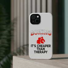 DistinctInk ToughCase for Apple iPhone, Compatible with MagSafe Charging - Boxing It's Cheaper Than Therapy