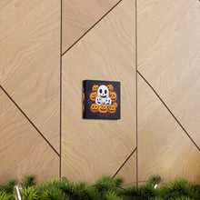 DistinctInk Canvas Wall Art with Skele-Pumpkin Ghost Pattern for Halloween
