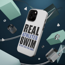 DistinctInk ToughCase for Apple iPhone, Compatible with MagSafe Charging - Real Athletes Swim Rest Play Games