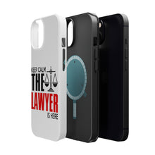 DistinctInk ToughCase for Apple iPhone, Compatible with MagSafe Charging - Keep Calm The Lawyer Is Here