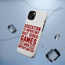 DistinctInk ToughCase for Apple iPhone, Compatible with MagSafe Charging - Education is Important Video Games Importanter