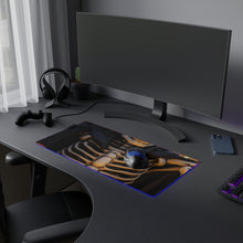 DistinctInk LED Gaming Mouse Pad with Skellington's Spooky Soiree Design for Halloween