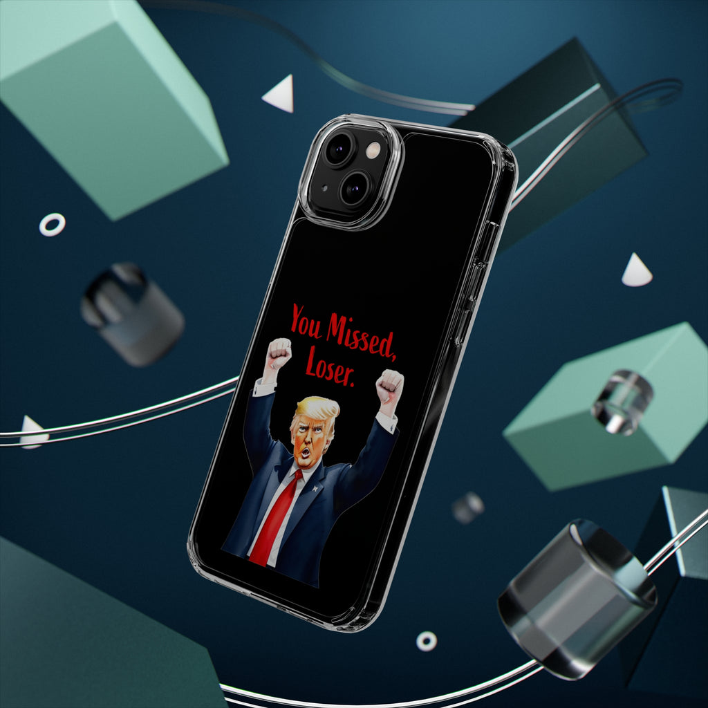 Clear Case for Apple iPhone or Samsung Galaxy - Trump "You Missed, Loser" Cartoon Design, view 42