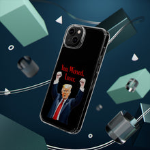 DistinctInk Clear Case for Apple iPhone or Samsung Galaxy - Trump "You Missed, Loser" Cartoon Design