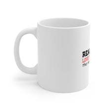 DistinctInk Glossy White Coffee / Tea Mug - Real Women Love Firefighters Not Cops