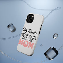 DistinctInk ToughCase for Apple iPhone, Compatible with MagSafe Charging - My Favorite Hockey Player Calls Me Mom