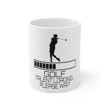 DistinctInk Glossy White Coffee / Tea Mug - Golf Talent Loading Please Wait