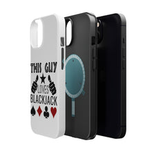 DistinctInk ToughCase for Apple iPhone, Compatible with MagSafe Charging - This Guy Loves Blackjack
