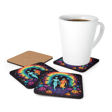 DistinctInk (Set of 4) Corkwood Coasters with The Enduring Beauty of WritingDesign for Halloween LGBTQ+ Pride