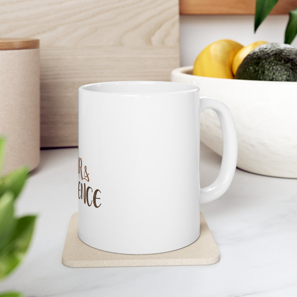 Glossy White Coffee / Tea Mug - Coffee Contour & Confidence, view 7