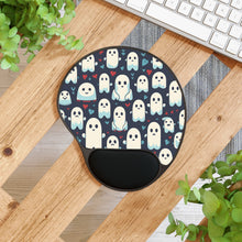 DistinctInk Mouse Pad with Wrist Rest  with Skelephants and Ghostly Ghouls Design for Halloween