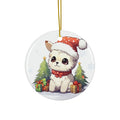 Hanging Ceramic Christmas Tree Ornament with Gold String - Pumik Design