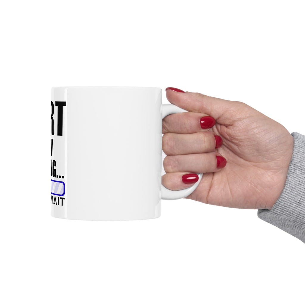 Glossy White Coffee / Tea Mug - Fart Now Loading - Please Wait, view 12