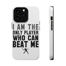 DistinctInk ToughCase for Apple iPhone, Compatible with MagSafe Charging - I Am The Only Player Who Can Beat Me Tennis