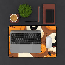 DistinctInk Desk Mat with "Boo-ttifull Skeleton Cartoon Pattern Pumpkin" Design for Halloween