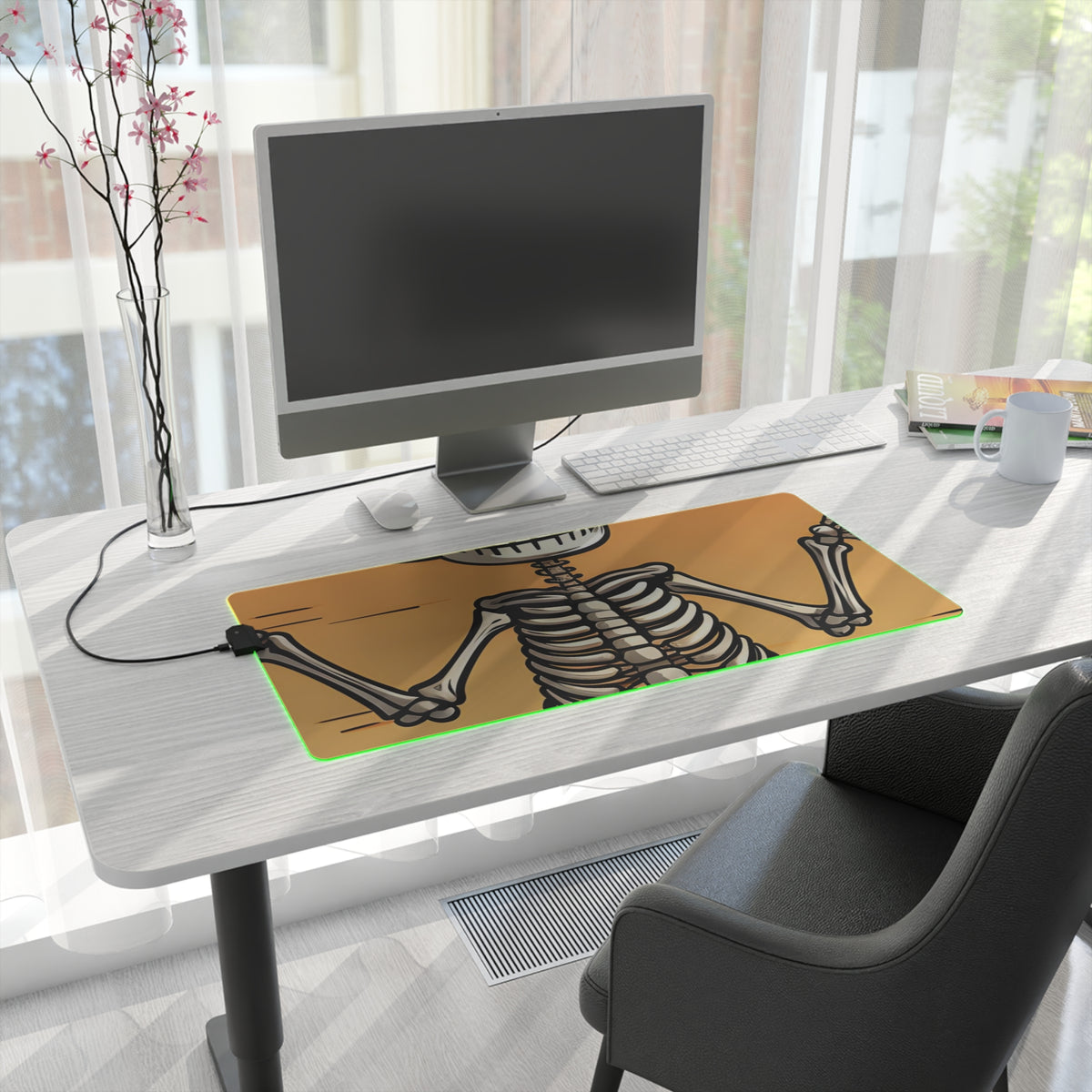 LED Gaming Mouse Pad with Skelefun Halloween Design for Halloween, view 16