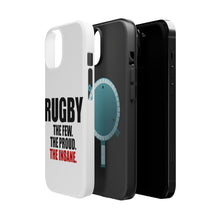 DistinctInk ToughCase for Apple iPhone, Compatible with MagSafe Charging - Rugby The Few The Proud the Insane