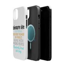 DistinctInk ToughCase for Apple iPhone, Compatible with MagSafe Charging - Theatre Life - Odd Things in Public
