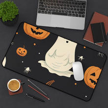 DistinctInk Desk Mat with Spooky Skeleton Pumpkin Patch Design for Halloween