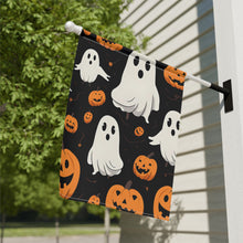 DistinctInk Garden & House Banner / Flag with Ghost Skeleton Pumpkin Cartoon Design for Halloween