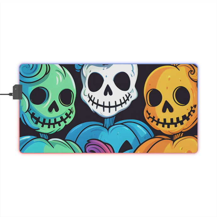 DistinctInk LED Gaming Mouse Pad with Creating Lasting Memories Design for Halloween  LGBTQ+ Pride
