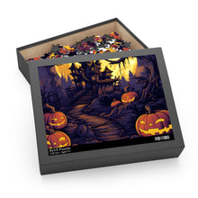 DistinctInk Jigsaw Puzzle with Ghostly Ghouls in the Graveyard Design for Halloween