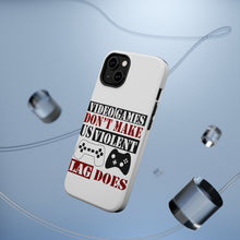DistinctInk ToughCase for Apple iPhone, Compatible with MagSafe Charging - Video Games Don't Make Me Violent Lag Does
