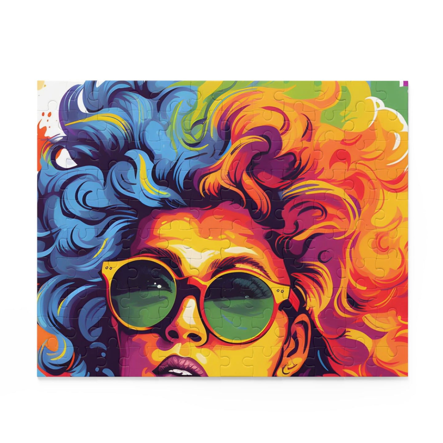 DistinctInk Jigsaw Puzzle with A World of Words Design for LGBTQ+ Pride