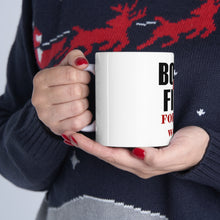 DistinctInk Glossy White Coffee / Tea Mug - Born to Fish, Forced to Work