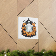 DistinctInk Canvas Wall Art with Ghost Skeleton Pumpkins Pattern for Halloween