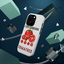 DistinctInk ToughCase for Apple iPhone, Compatible with MagSafe Charging - I Love Gardening from My Head Tomatoes