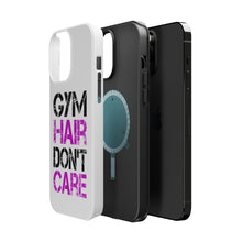 DistinctInk ToughCase for Apple iPhone, Compatible with MagSafe Charging - Gym Hair Don't Care