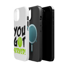 DistinctInk ToughCase for Apple iPhone, Compatible with MagSafe Charging - You Got Served Tennis