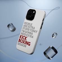 DistinctInk ToughCase for Apple iPhone, Compatible with MagSafe Charging - People Are Stupid Need Extra Kick Boxing